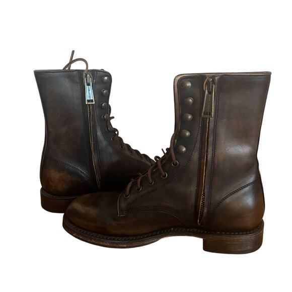 Dsquared2  Brown Leather Lace Up Combat Boots Size 40 EU - Picture 2 of 15